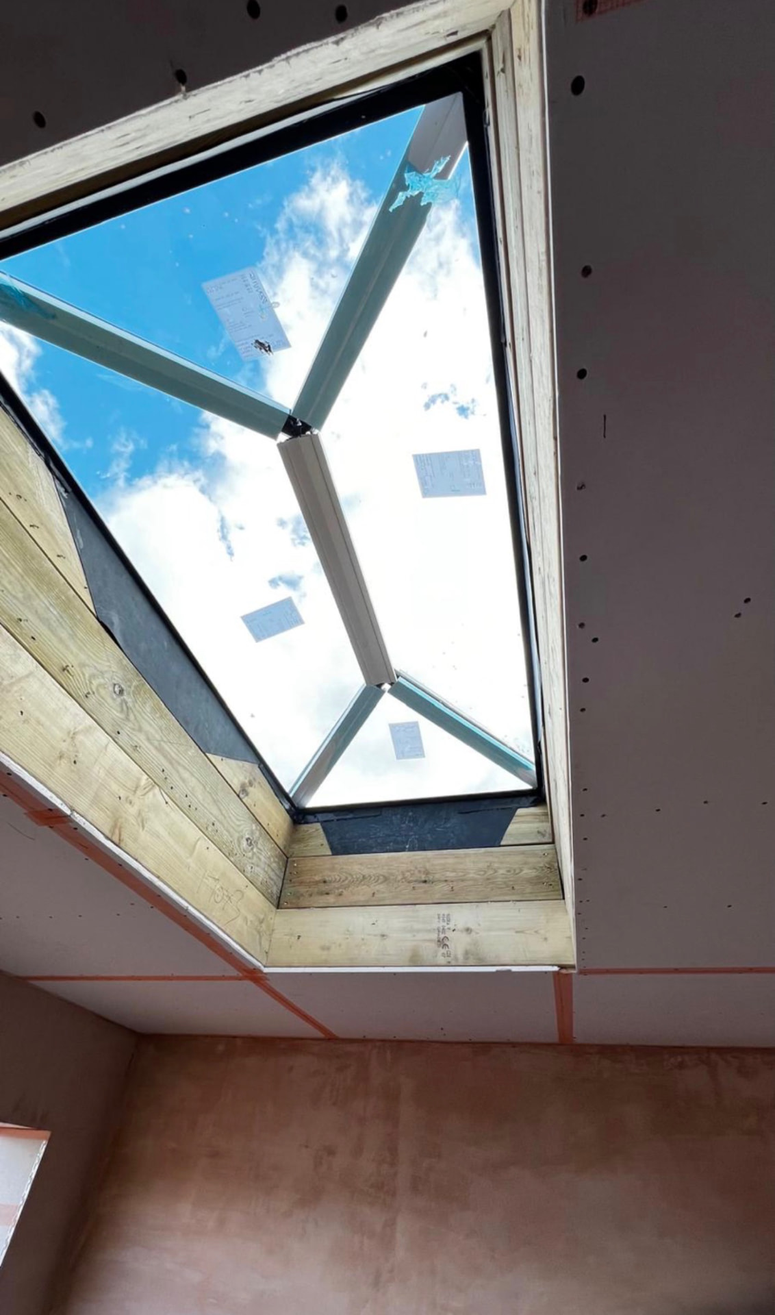 Completed roof lantern viewed from inside a property